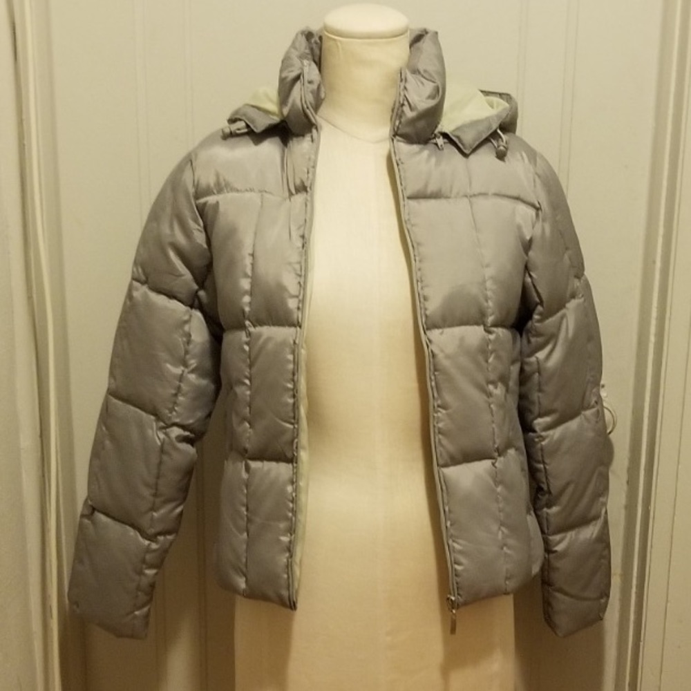 Silver Grey Puffer Jacket